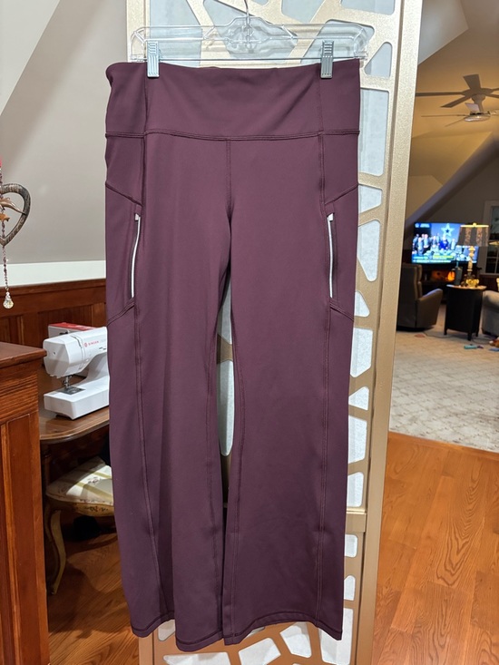 Athleta Pants - Athleta Deep Plum High-Rise Yoga Pants with Side Details